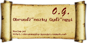 Obrusánszky Gyöngyi névjegykártya