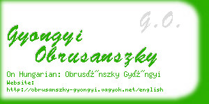 gyongyi obrusanszky business card